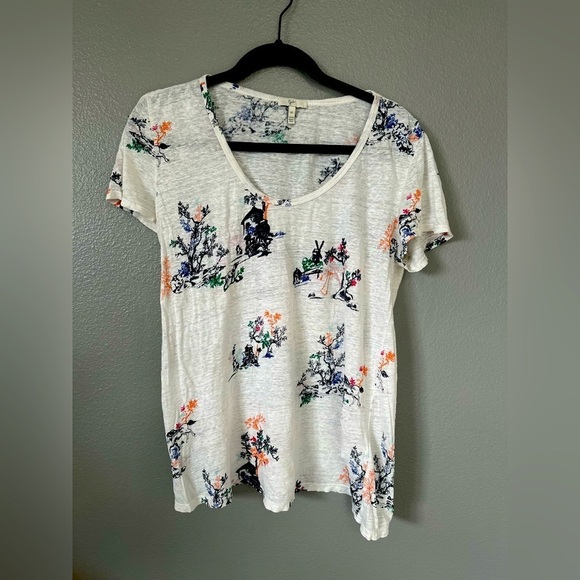 Joie Women’s Patterned Scoop Neck Short Sleeve Top Tee. Size: Medium. - Picture 2 of 13